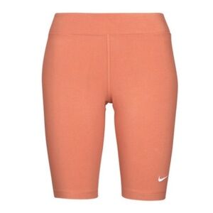 Nike Women’s Orange Stretch High Waist Knee Length Biker Shorts Size Large